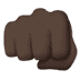 👊🏿 oncoming fist: dark skin tone display on Apple